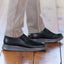 Rafael Slip-On Black Leather Close-Up Lifestyle