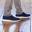 Rafael Men's Hybrid Leather Slip-Ons Navy Nubuck close-up